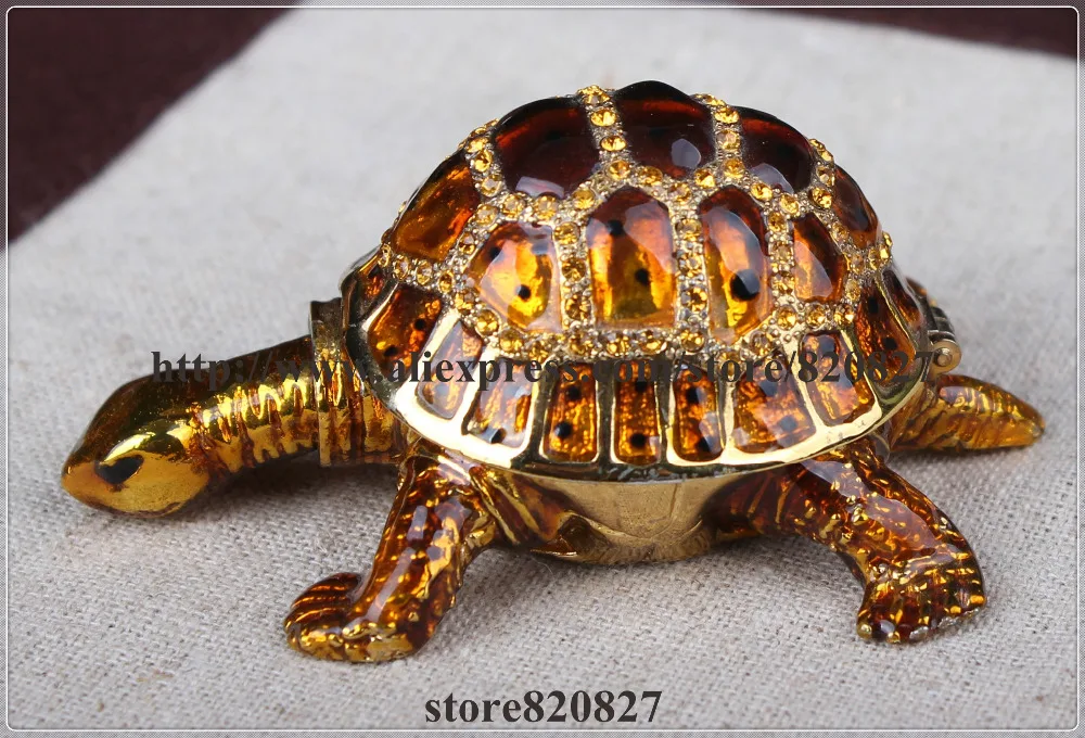 

Great Gifts Turtle Big Trinket Box Turtles Tortoise Hinged Trinket Box Pewter Turtle Ring Keepsake Box 14*11*5.5 CM (L*W*H)