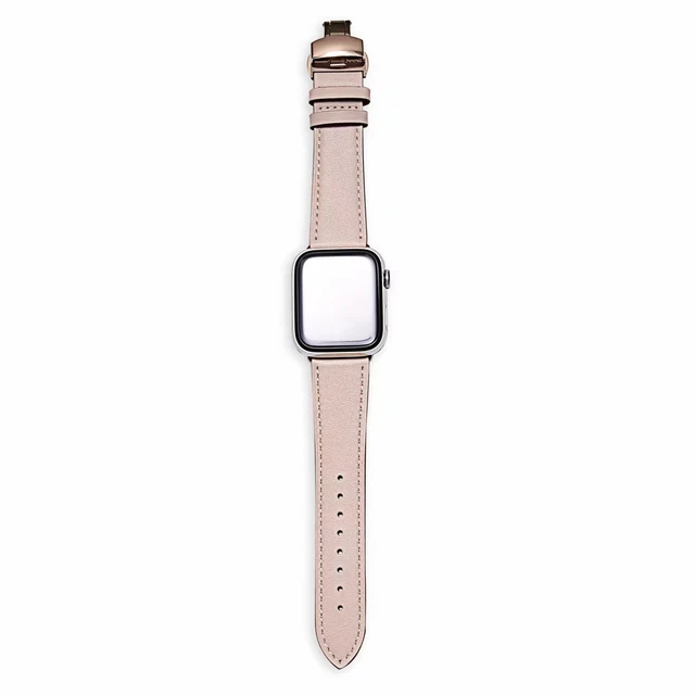 Luxury Two tone Leather Butterfly Band for Apple Watch 38mm 42mm 40mm ...