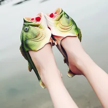 Fish Slippers Men Summer Flip Flops 2018 New Personality Funny Beach Sandals Fashion Slides Open Toe
