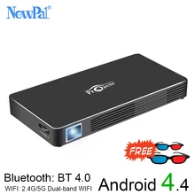 3D DLP Projector NewPal 2000Lumen WIFI Pico Projector 1GB RAM+8GB ROM Android4.4Home Game Video Projector