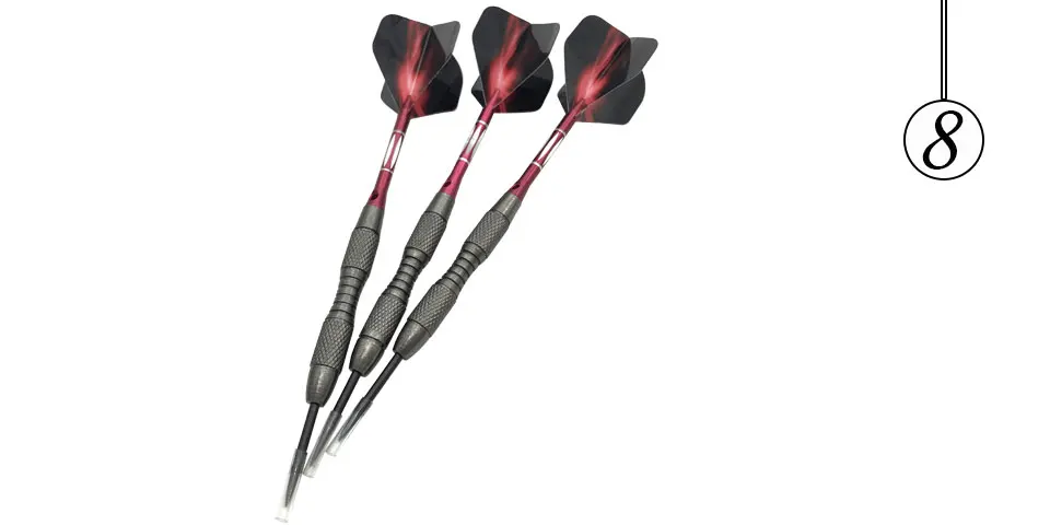 Easytoday 3Pcsset High Quality Darts Steel Tip Tungsten Darts Metal Barrel Red Shafts Aluminum Plastic Aurora Darts Flights (8)