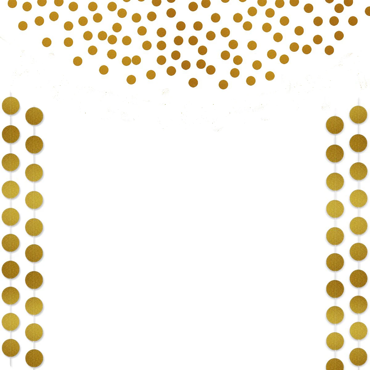 

METABLE 1SET Gold Glittery Banner, Circle Dots Garland and Circle Dots Confetti,Bachelorette Wedding Party Decoration,NO banner