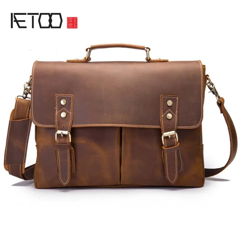 

AETOO Factory direct new leather men bag men Messenger bag shoulder bag header leather men's casual bag 208