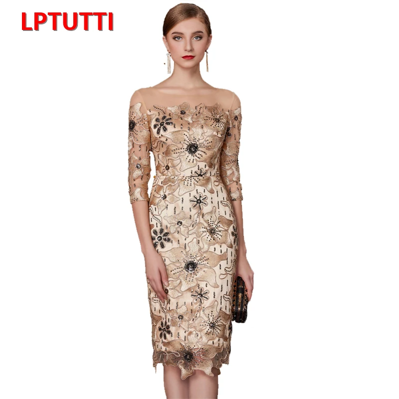 

LPTUTTI Embroidery Crystal New Sexy Woman Social Festive Elegant Formal Prom Party Gowns Fancy Short Luxury Cocktail Dresses 14