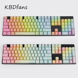 Пустые колпачки pbt с боковой печатью с подсветкой Doubleshot Радуга градиент PBT Keycap набор OEM профиль колпачки для механической клавиатуры