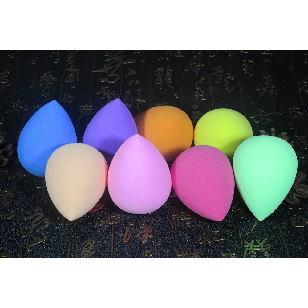 

ELECOOL 1pc Makeup Sponge with Box Droplets Foundation Puff Soft Powder Smooth Beauty Makeup Tool Esponja Maquiagem 9 Colors