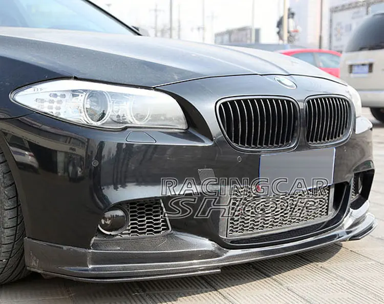 3D style Real CARBON FIBER FRONT LIP SPOILER 3pcs FOR BMW F10 M-TECH bumper 532i 528i 530i 535i 550i 2011UP
