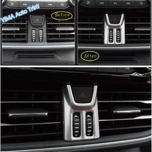 Lapetus Car Styling Avviso Avviso di Pericolo Lampada Luci Interruttore di Copertura Trim ABS Fit Per Ford Focus 2019/Opaco/ in Fibra di carbonio di Colore