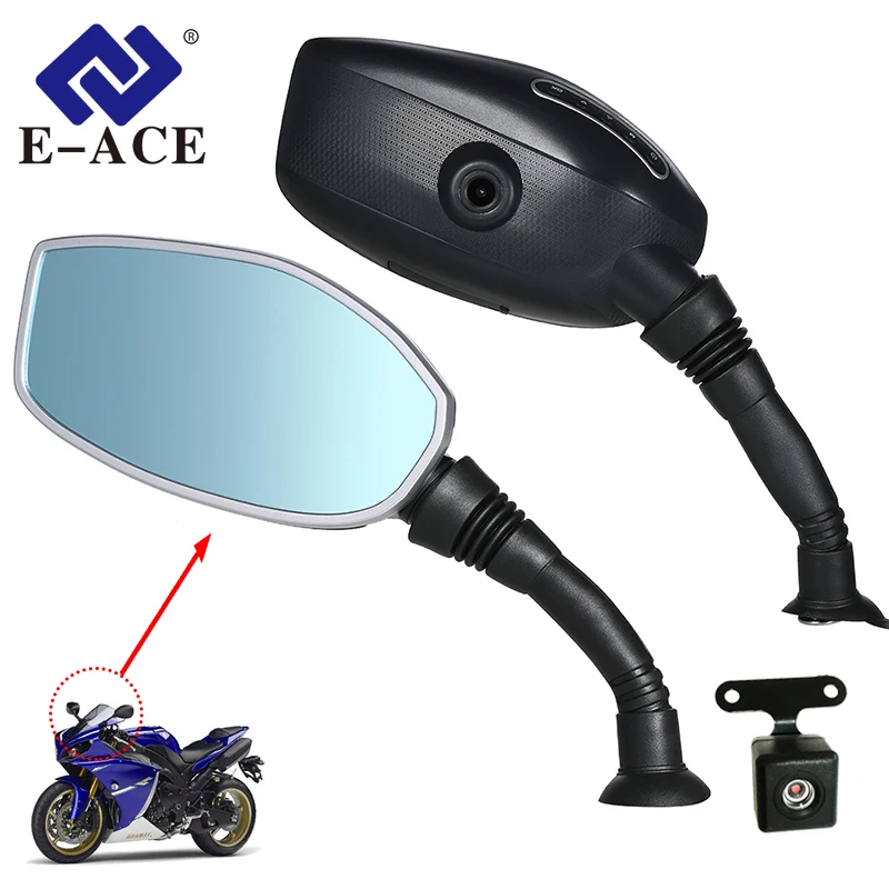 

E-ACE Motorcycle Camera DVR Dash Cam Motorbike Rearview Mirror Digital Video Recorder Dual Lens With Rear Camera Auto Registrar