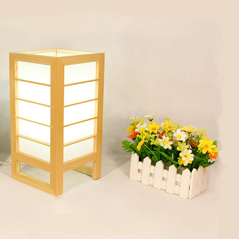 Простая настольная лампа в японском стиле, деревянный художественный Настольный светильник для учебы, гостиной, спальни, домашнего декора, светильник, подарок для друзей