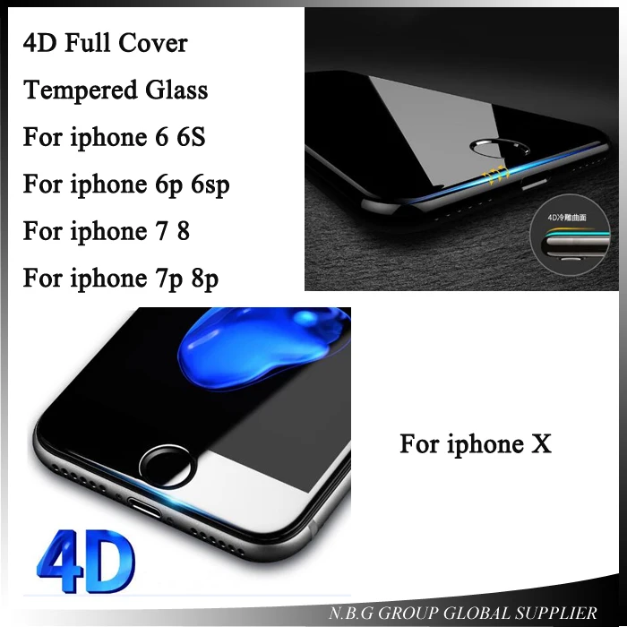 20 шт./лот новинка 4D полное покрытие закаленное стекло для iPhone 7 8 3D изогнутый край