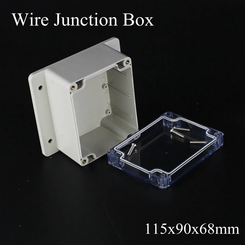 

IP65 115x90x68mm Waterproof Junction Box Transparent Plastic Project Box Terminal Clear Outdoor Enclosure Box Wall Mounting