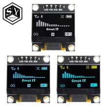 Tela lcd iic em oled de 0.96 polegadas, módulo iic em branco, amarelo e azul, 12864 polegadas, lcd i2c ssd1306 placa de tela para arduino