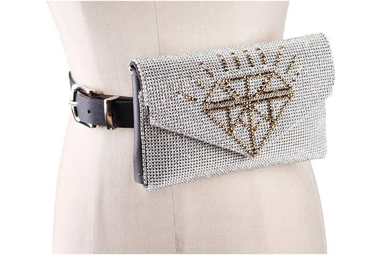 Bling Полный Стразы Бриллианты Женские сумки для телефона кошелек из искусственной кожи поясной ремень с сумками летние уличные поясные сумки
