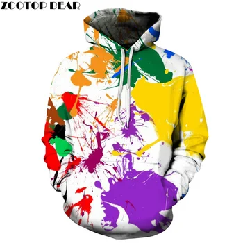 

Paint Splatter Printed 3D Hoodeis Men Sweatshirts Unisex Pullover Fashion Tracksuits Boy Hoodie Novelty Streetwear Quality Coats