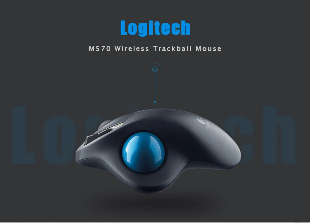 100% Оригинальный logitech M570 2,4 ГГц Беспроводной мышь с трекболом эргономичная Вертикальная Профессиональный рисунок лазерные мыши