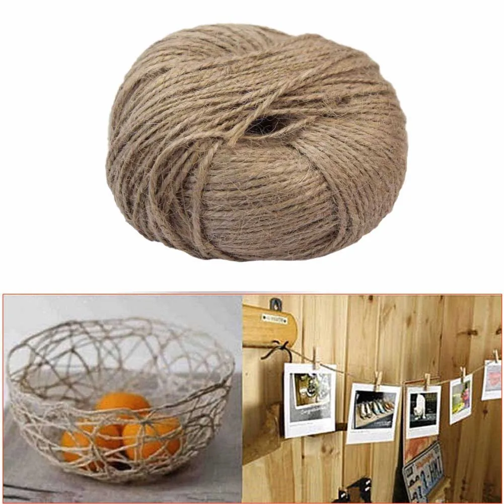1x Roll 100 Metre 2mm Dia Hemp Rope Jute Twine Box Wrapping Packaging