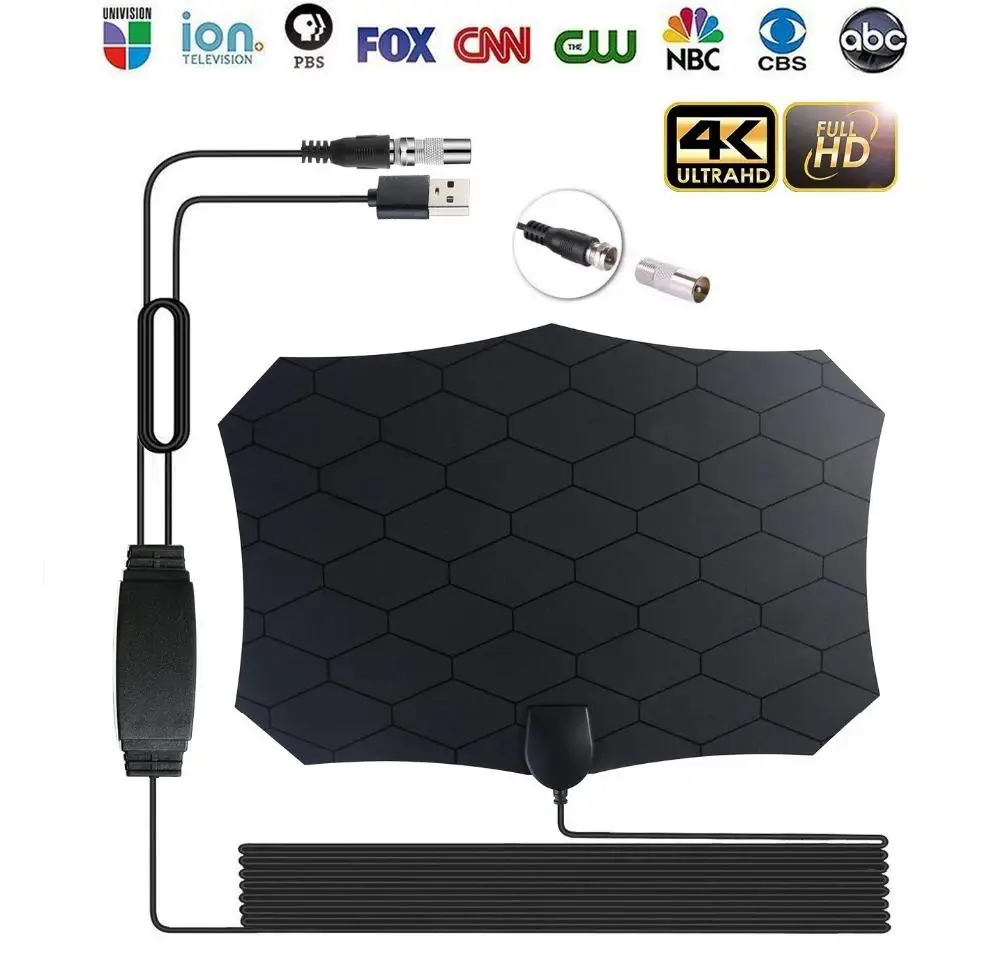 TWISTER.CK TV Antenna 25DB HDTV with Amplifier Signal Booster Radius Fox DVB-T2 Indoor Satellite Grid Aerial | Электроника