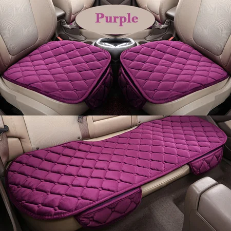 HuiER Чехлы для автомобильных сидений высокого уровня плюшевые автомобильные 11 цветов Нескользящие Коврики для сидений протектор автомобиля Стайлинг автомобильные подушки для сидений - Название цвета: 1 Set Purple