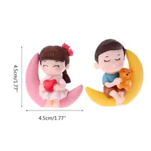 2 шт Луна пара ПВХ романтические художественные фигурки декоративные украшения для бонсай украшения для домашнего стола