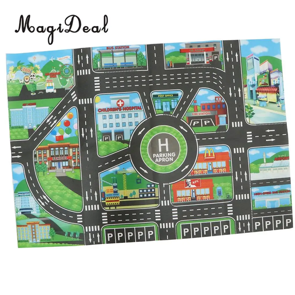 City Traffic Road Carpet Playmat Rug For Cars & Train Game Toys Baby Children Educational Play Mat For Bedroom Play Room Game #B