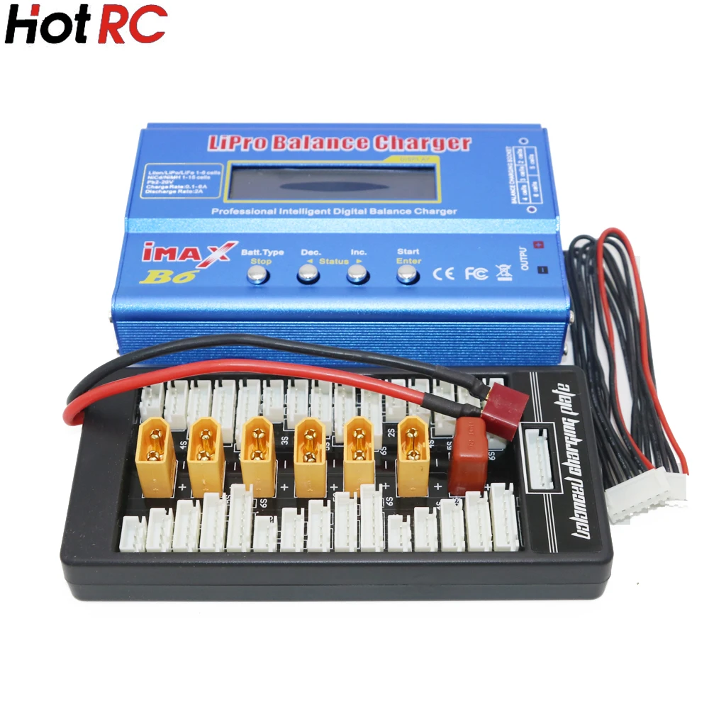

New iMAX B6 LCD Screen Digital RC Lipo NiMh Battery Balance Charger +B6AC Lipo Charging XT60 / T Plug Adaptor Board 2-6S