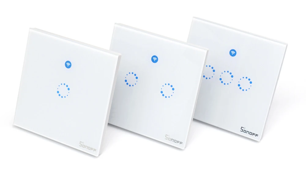 Painel de Toque Interruptor de Luz 86 tipo Reino Sonoff Inteligente Wifi - App Touch Control Wall Light Mudar 1 2 3 Gang Unido Parede Casa t1 rf 8 High Quality Renovação da Casa