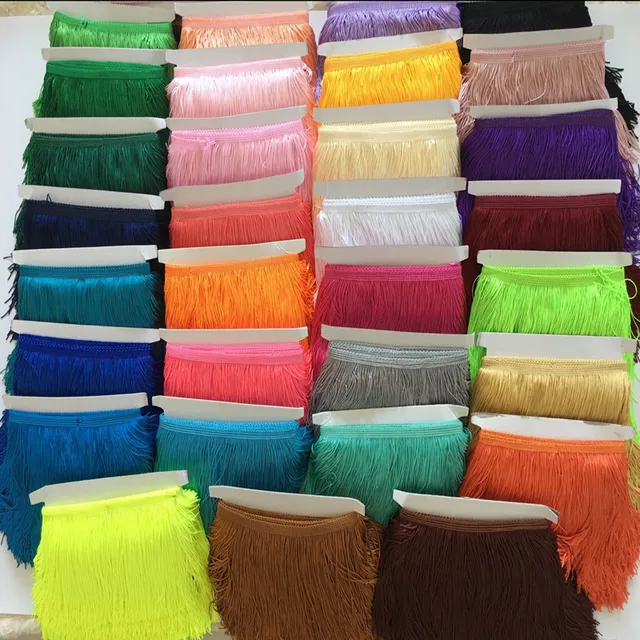 2 yards/lot 15 cm Poliestere Nappe e Frange Crittografia Doppio Del Merletto di 2 yards/lot 15 cm Poliestere Nappe e Frange Crittografia Doppio Del Merletto di
