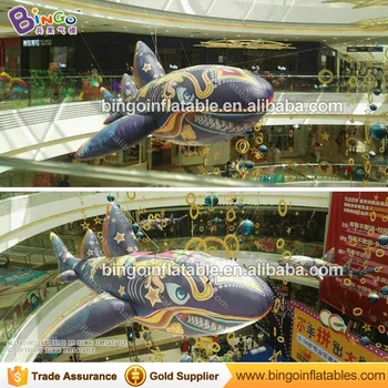

EXQUISITE CRAFT 2-5M inflatable shark balloon star marking large shark toy hanging decoration ocean theme item customized