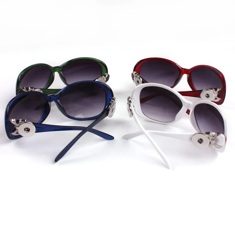 Mix 5 colors Woman Classic Big Sunglass Custom Snap Button Brand
