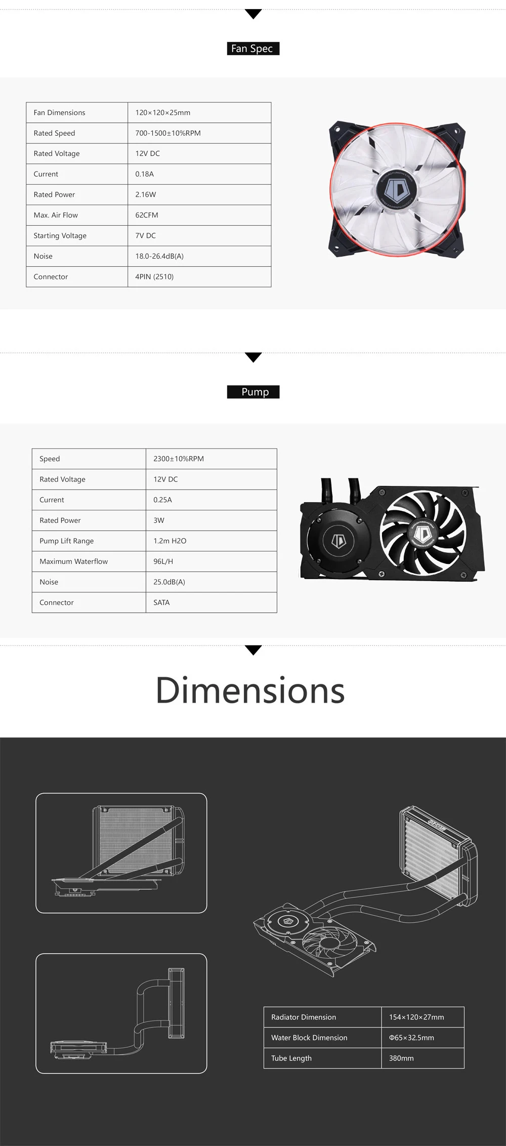 ID-COOLING Frostflow 120VGA интегрированный графический радиатор с водяным охлаждением