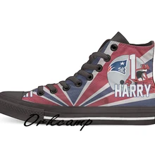 Новая Англия, футбол плеер Гарри высокие парусиновые туфли на заказ прогулочная обувь