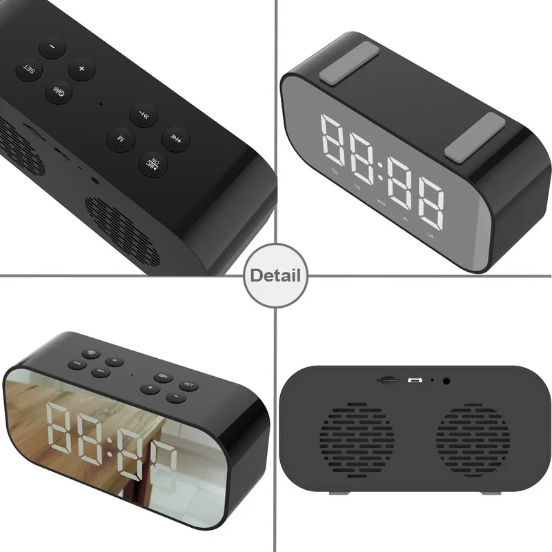 Светодиодный Будильник с fm-радио беспроводной Bluetooth динамик поддержка Aux TF USB музыкальный плеер беспроводной для офиса спальни