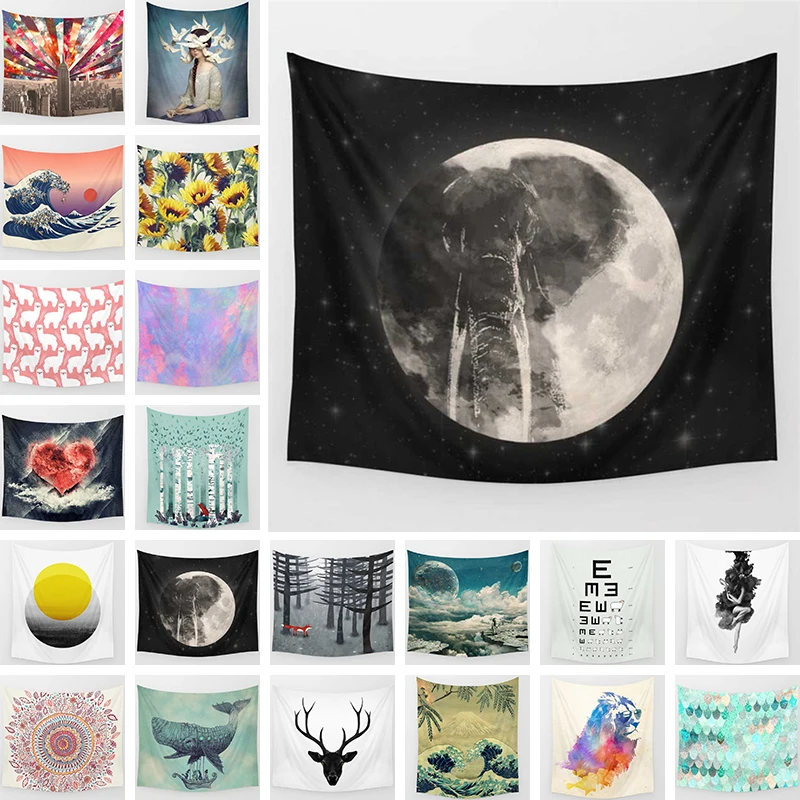 

Fantasy Universe Space Tapestry Print Moon Star Wall Hanging Carpet Home Decor Living Room Table Cloth Bedroom Wall Tapestries