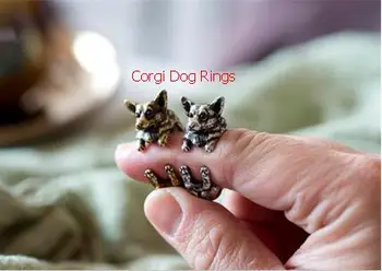 

Drop shipping-3D Retro Corgi Dog Ring