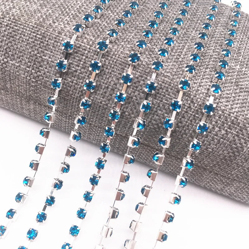 Стразы Cystal Trim 1 ряд ярд SS12(3 мм) редкая чашка цепочка с золотым/серебряным
