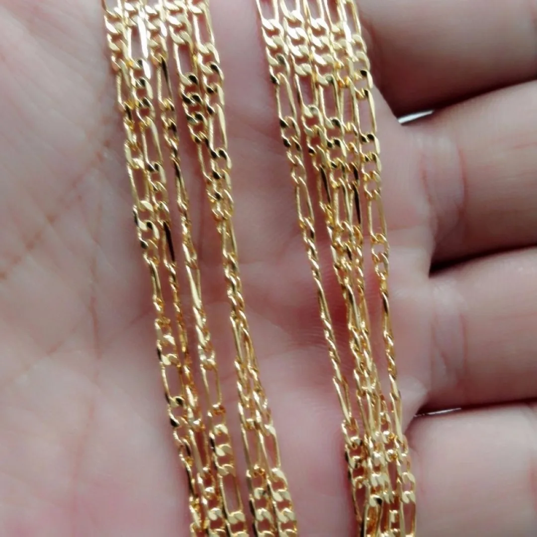 

16-30 inch Unisex Filled Chain Necklace Shellhard Yellow Gold Color Diy Chain For Women Jewelry Accessories