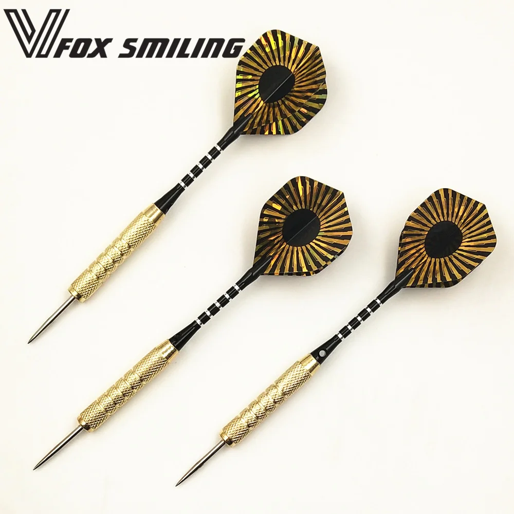 Fox Smiling 3pcs 17g Professional Steel Tip Darts With Aluminum Darts Shafts With Laser Flights photo