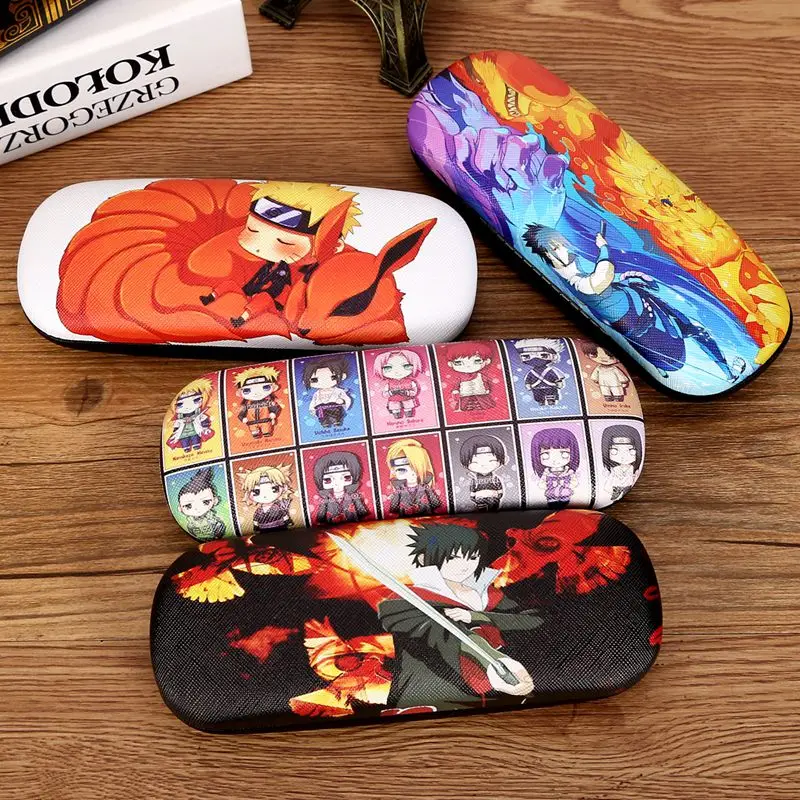 

New Arrival Naruto Comic Cute Creativity Boy and Girl Student Eyeglass Case Personality Cartoon Leather Metal Myopic Glasses Box