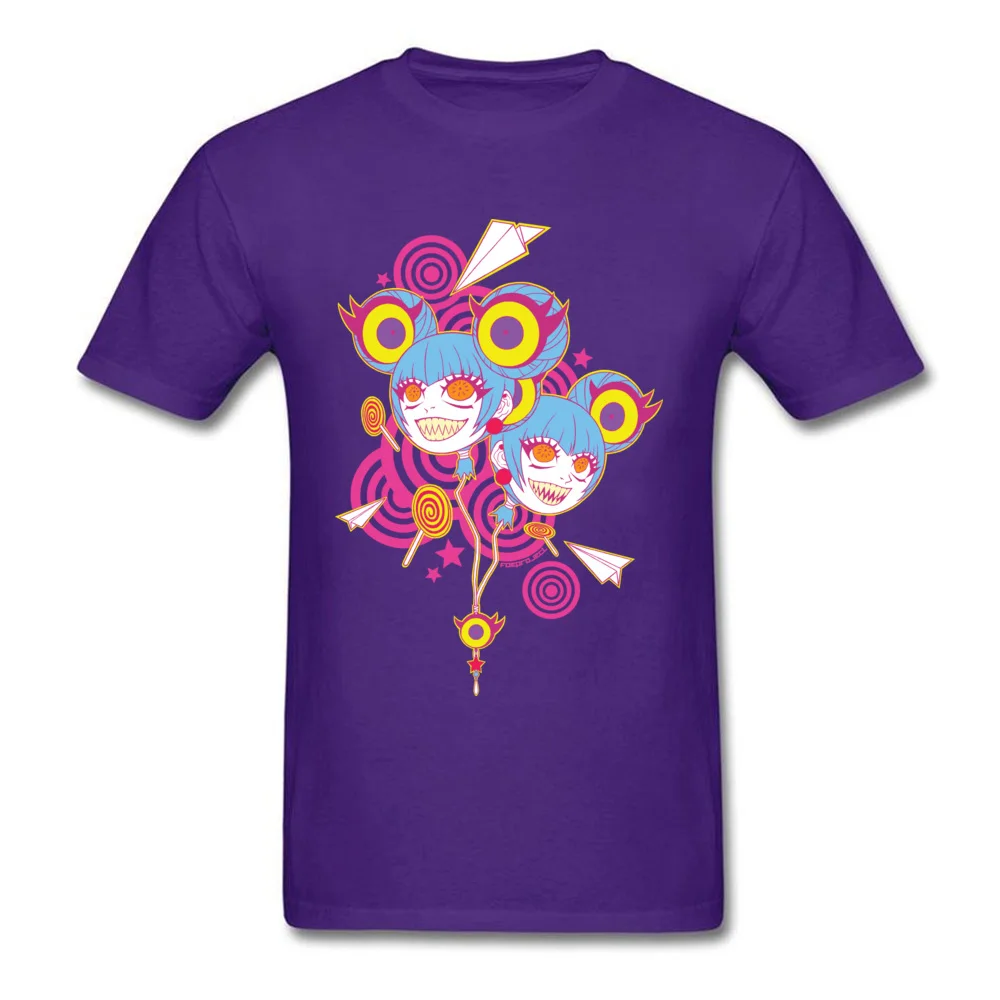 100% Cotton Men's Short Sleeve Kawaii Karnival T Shirts Europe Tees 2018 Discount Design Crewneck Tops T Shirt Kawaii Karnival purple