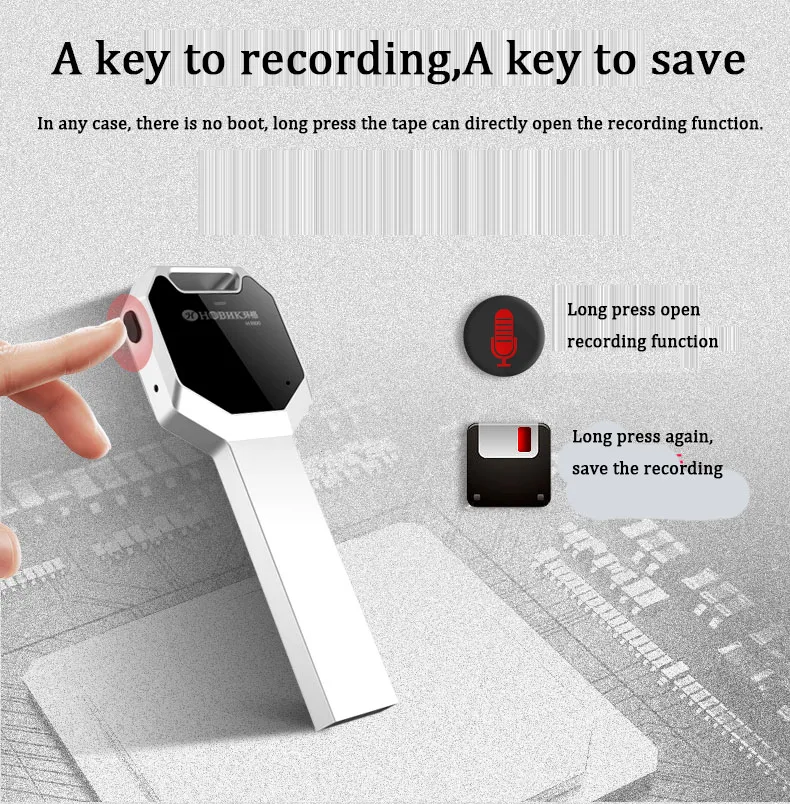 2017 new professional Automatic noise reduction rechargeable 8GB Digital voice recorder Support audio recording automatically