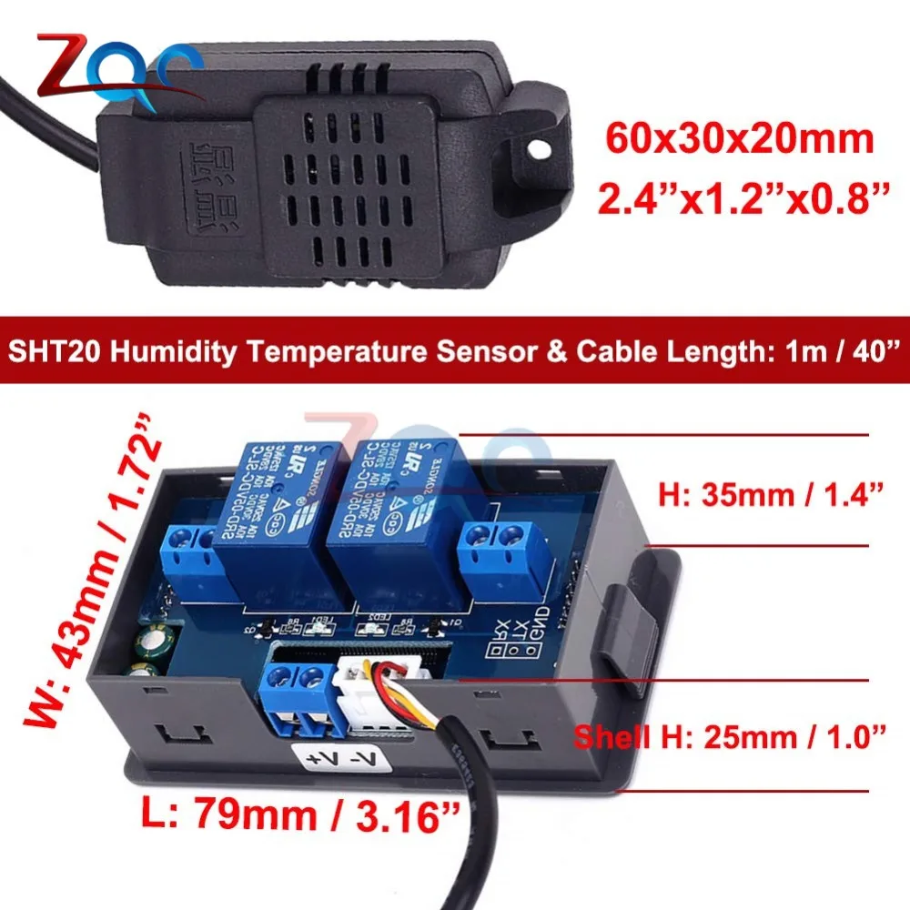 DC 12 В AC 110 В 220 В LED/LCD цифровой регулятор температуры и влажности Измеритель термостат гигрометр термометр гигрометр Отопление