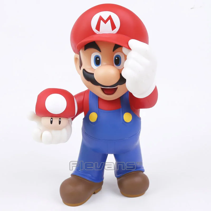 Super Mario Bros Марио с Жаба гриб фигурку Коллекционная модель игрушки для детей Игрушечные лошадки Рождество подарки на день рождения 30 см