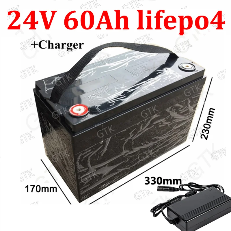 GTK 24V 60AH Lifepo4 battery 60Ah battery 8s BMS batteria 24v for inverter RV EV solar panel Security equipment Tourist boat 1