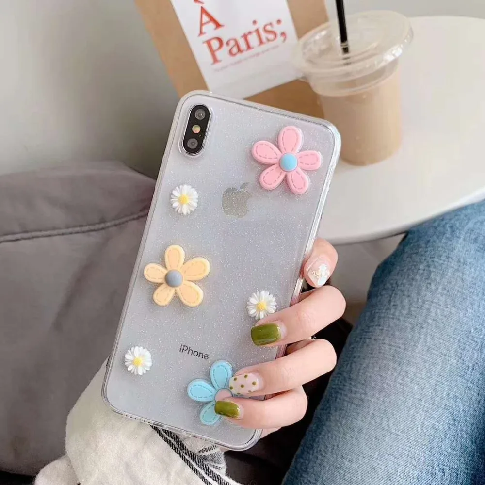 Marchcover для iPhone XS MAX XR X Милая коробка сладостей цветов ромашки 8 7 6S 6 Plus Прозрачный
