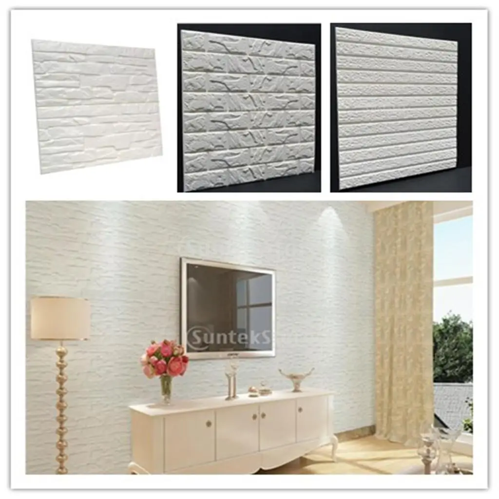 Buy 60*60cm White 3D Brick Wall Sticker Self adhesive
