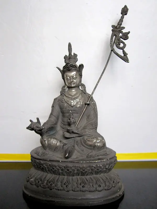 

00661 TIBET Buddhism Guru Rinpoche Padmasambhava buddha bronze statue* Gilded