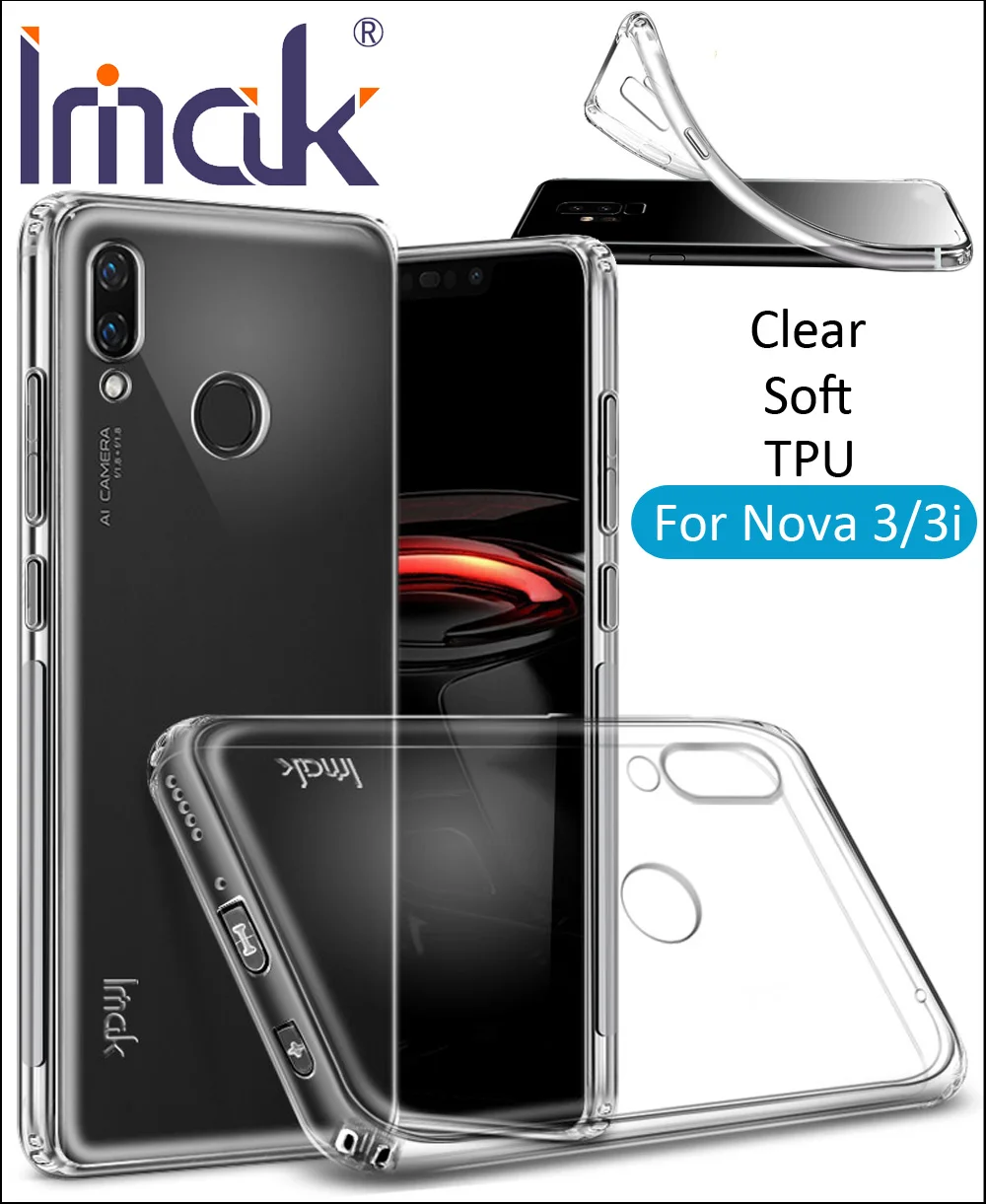 IMAK Прозрачный ТПУ чехол для Huawei P Smart Plus Nova 4 3 3i Мягкий силиконовый 6 дюйма |