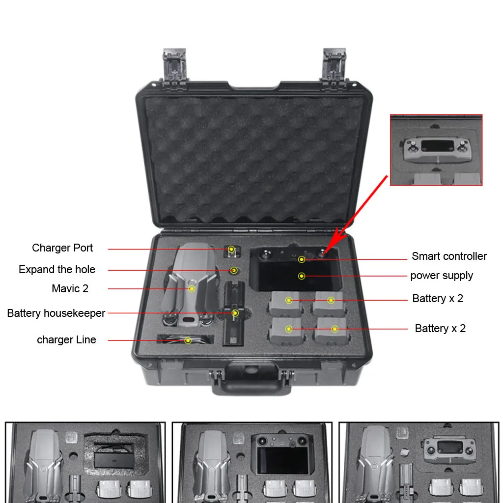 OMESHIN водонепроницаемый ящик для хранения для военного футляр, подходит для DJI Mavic 2 Pro/ZOOM и интеллектуальный контроллер