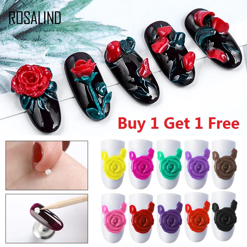 

ROSALIND UV Gel Nail Polish Varnish Hybrid Semi Permanant Carved Patterns UV Nail Art Polish All For Decoration Top Base Coat